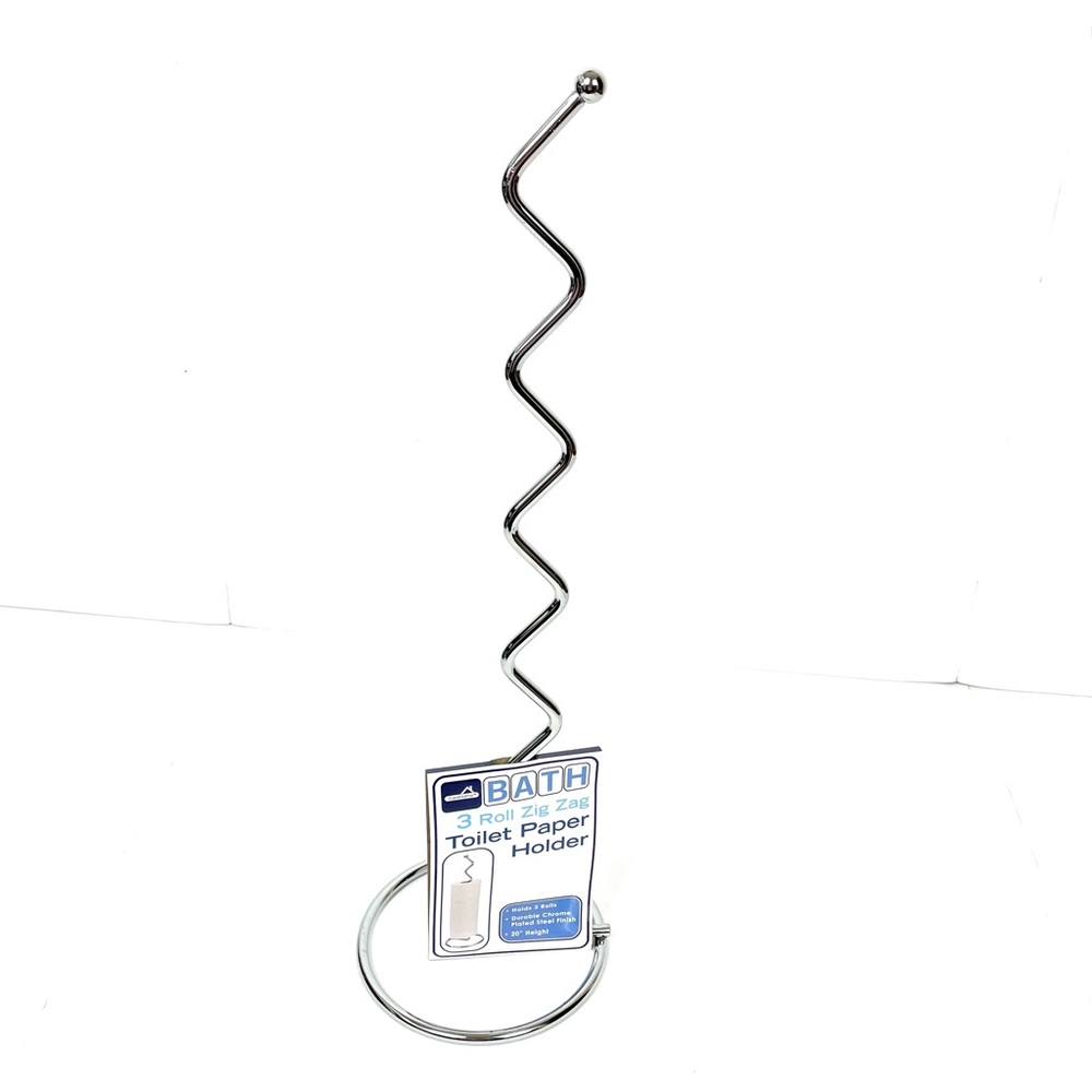 3 Roll Zig Zag Chrome Toilet Paper Holder